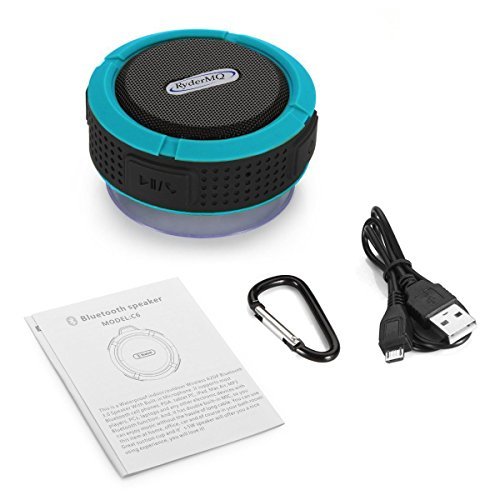 Shower Speaker Bluetooth waterproof with lights, water resistant, with 5w polk, mini portable, 3.0 with sd card slot, technology -blue