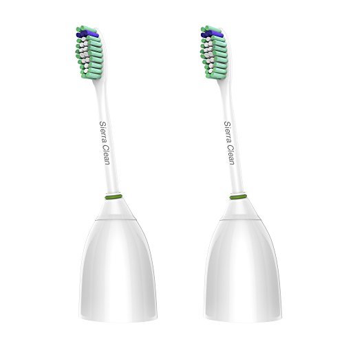 Sierra Clean Premium Standard Size Replacement Toothbrush Heads for Philips Sonicare e-Series HX7022, 2 pack, fits Sonicare Advance, CleanCare, Elite, Essence and Xtreme Philips Brush...