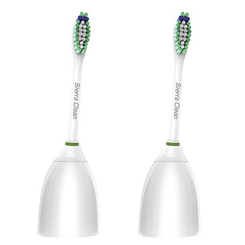 Sierra Clean Premium Standard Size Replacement Toothbrush Heads for Philips Sonicare e-Series HX7022, 2 pack, fits Sonicare Advance, CleanCare, Elite, Essence and Xtreme Philips Brush...