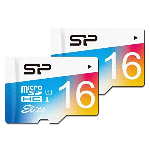 Silicon Power 16GB x 2 MicroSDHC UHS-1 Memory Card, with Adapter (SP032GBSTHBU1V73TW)