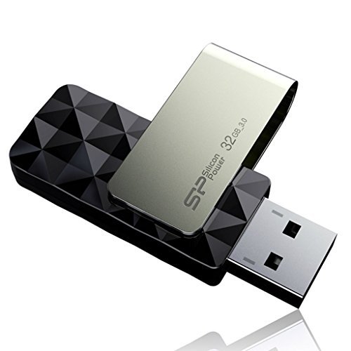 Silicon Power 32GB Blaze B30 USB 3.0 Swivel Flash Drive, black (SP032GBUF3B30V1KBT)