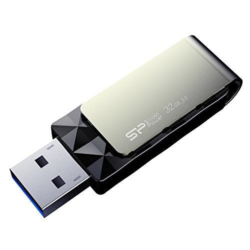 Silicon Power 32GB Blaze B30 USB 3.0 Swivel Flash Drive, black (SP032GBUF3B30V1KBT)