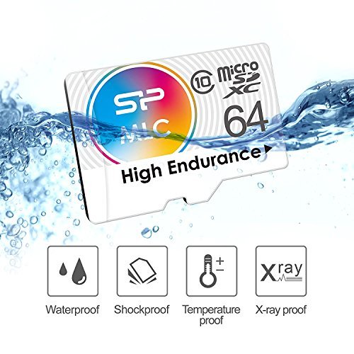 Silicon Power 64GB High Endurance MLC MicroSDXC Memory Card for Dash Cam and Security Camera, with Adapter (SP064GBSTXIU3V10SP)