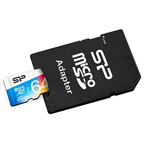 Silicon Power 64GB x 2 PACK MicroSDXC UHS-1 Memory Card, with Adapter (SP064GBSTXBU1V20AM)