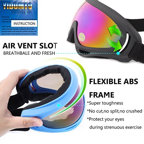 Ski Goggles, Yidomto Pack of 3 Snowboard Goggles for Kids, Boys, Girls, Youth, Mens, Womens, with UV Protection, Windproof, Anti Glare