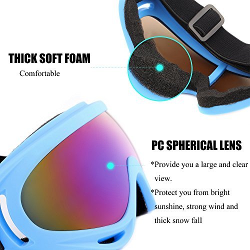 Ski Goggles, Yidomto Pack of 3 Snowboard Goggles for Kids, Boys, Girls, Youth, Mens, Womens, with UV Protection, Windproof, Anti Glare