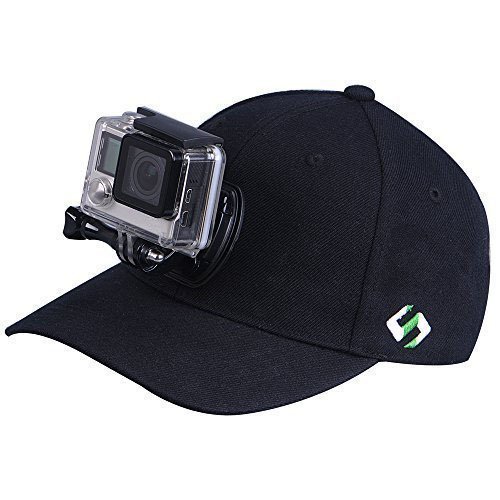 Smatree SmaHat H1 Baseball Hat with Quick Release Buckle Mount for GoPro 5 Session Hero 5/4/3+/3/2/1 (L 58-60cm) Black