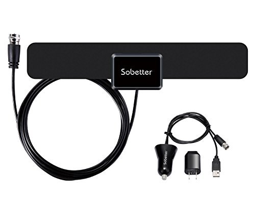 Sobetter TV Indoor 50 Mile Range Amplifier Digital HDTV Reception Antenna with 10-Feet Coax Cable
