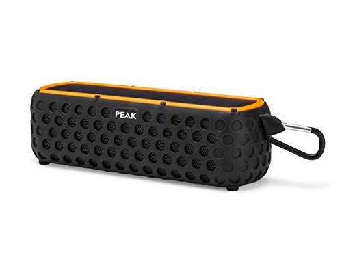 Solar Bluetooth Speaker - SOLARSOUND by Peak Wireless Audio, Waterproof, 30 HOUR BATTERY for biking camping backpacking and other outdoor activities, Universal ANDROID IPHONE IOS Compatibility