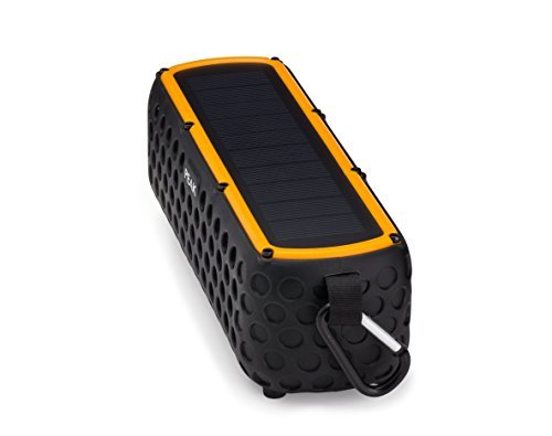 Solar Bluetooth Speaker - SOLARSOUND by Peak Wireless Audio, Waterproof, 30 HOUR BATTERY for biking camping backpacking and other outdoor activities, Universal ANDROID IPHONE IOS Compatibility