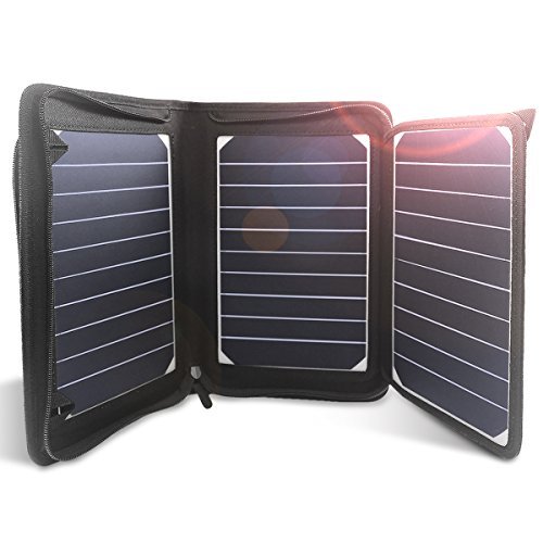 Solar Charger X-DNENG 15W High Efficiency Solar Panels & Dual USB Ports Portable Solar Phone Charger for Camping Hiking Cellphone iPhone iPad Gopro Camera GPS and More