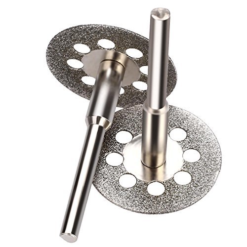 Soledi 10 Pieces Cutting Discs 22mm Sharp Vented Rotary Diamond Mandrel Dremel Tools