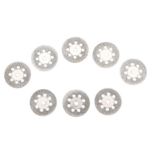 Soledi 10 Pieces Cutting Discs 22mm Sharp Vented Rotary Diamond Mandrel Dremel Tools