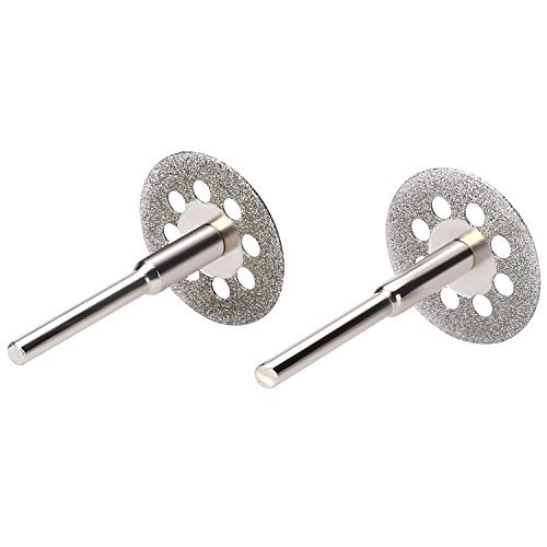 Soledi 10 Pieces Cutting Discs 22mm Sharp Vented Rotary Diamond Mandrel Dremel Tools