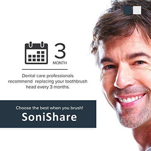 SoniShare Diamond Clean Replacement Heads for Philips Sonicare Toothbrushes, 4 Pack 