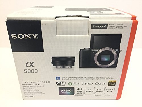 Sony Alpha a5000 Mirrorless Camera with 16-50mm Retractable OSS Lens, Built-in Wi-Fi and NFC, 1080P Video and 3" Tiltable Touchscreen (black)