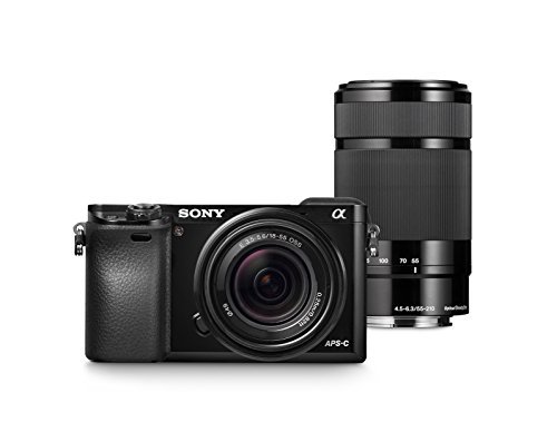 Sony Alpha a6000 Digital Camera Wi-Fi w/ 18-55mm 55-210mm Zoom Lens Bundle (Certified Refurbished)