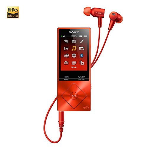 Sony NWA26HNRM 32GB Hi-Res Walkman Digital Music Player with Noise Cancelation, Red