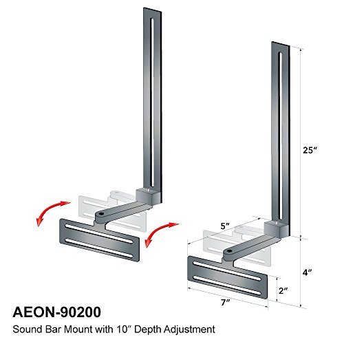 Soundbar Speaker Mount with Depth Adjustments for TV Wall Mount Brackets