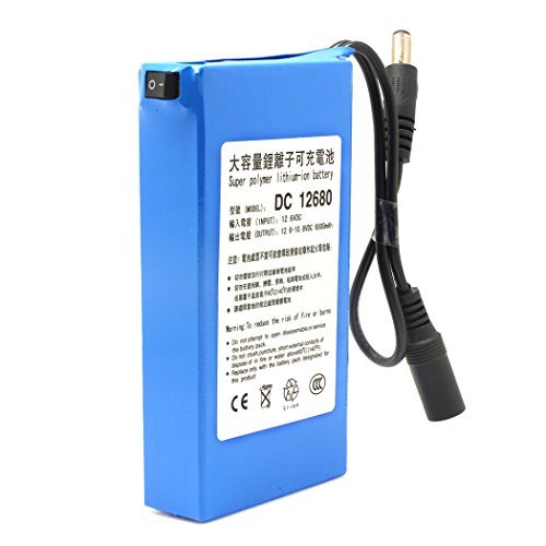 Sourcingbay 6800mAh DC 12V Emergency Power Polymer Lith-ion Battery Pack for CCTV Camera US EU Plug - Blue