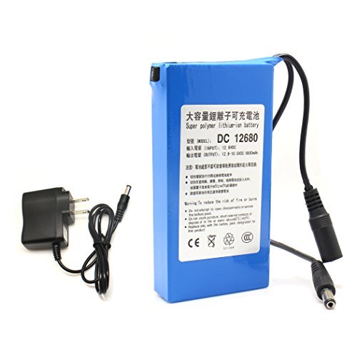 Sourcingbay 6800mAh DC 12V Emergency Power Polymer Lith-ion Battery Pack for CCTV Camera US EU Plug - Blue