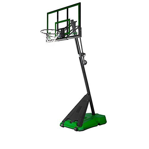 Spalding 50 in. Acrylic Portable Angled Pole Hercules Base Basketball System - Green / Black