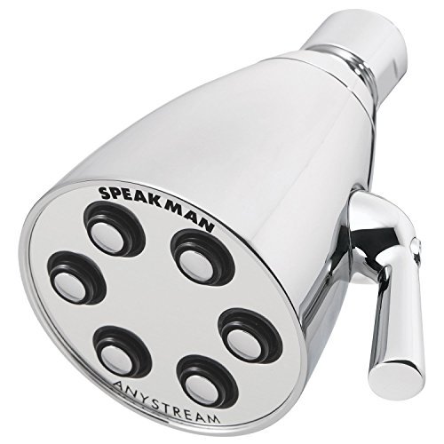 Speakman S-2252 Signature Icon Anystream High Pressure Adjustable 2.5 GPM Solid Brass Shower Head, Polished Chrome