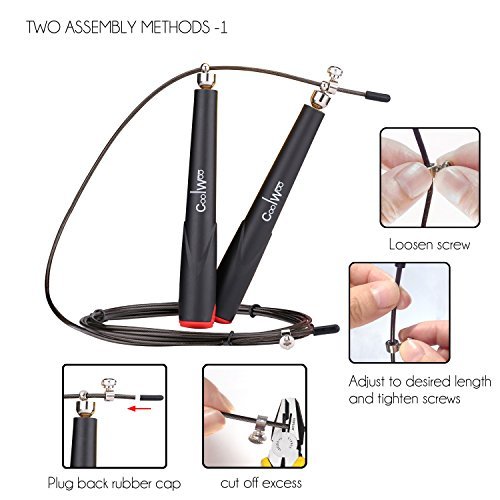 Speed Jump Rope Best for Fitness Exercise, Skip Training, Boxing, MMA, Comes With a Nylon Bag and a Extra Professional Sports Cable, Fully Adjustable to Fit Men, Women and Children