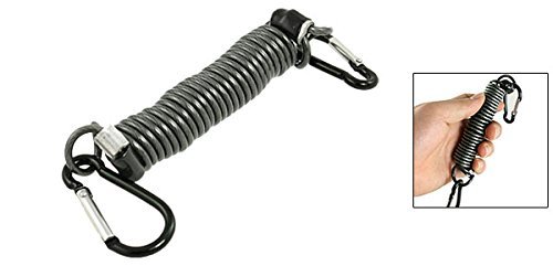 Stainless Steel Inside Double Ended Carabiner Coil Stretchy Lanyard