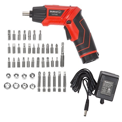 Stalwart 75-PT1000 Stalwart LED Rechargeable Pivoting Cordless Screwdriver Set (45 Piece), 3.6V