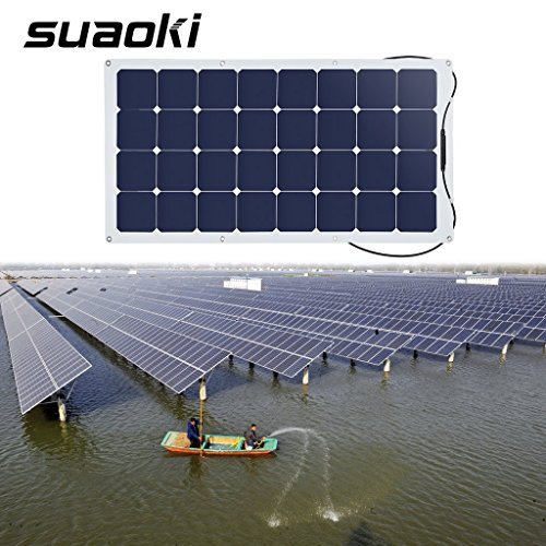 Suaoki 100W 18V 12V Solar Panel Charger SunPower Cell Ultra Thin Flexible with MC4 Connector Charging for RV Boat Cabin Tent Car(Compatibility with 18V and Below Devices)