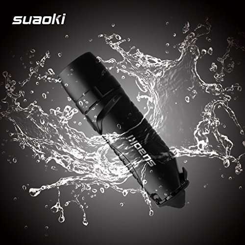 Suaoki Waterproof 4-in-1 Cree Rechargeable LED Torch Flashlight Powered by 5,200 mAh External Battery Charger, Window Smasher and Belt Cutter