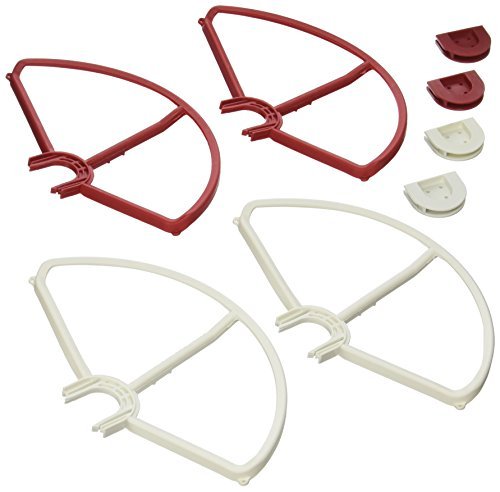 SummitLink Snap On/off Prop Guards 2x Red 2x White for DJI Phantom 1 2 3 Quick Connect Tool Free Also Fit on Phantom 3 Standard