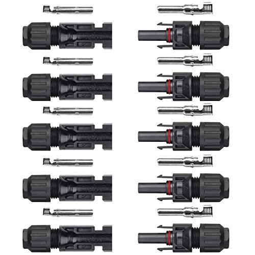 Sun YOBA 5 Pairs of MC4 Male/ Female Solar Panel Cable Connectors