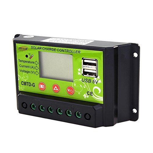 Sun YOBA Solar Charge Controller Solar Controller 10A 12V 24V with Dual USB 5V