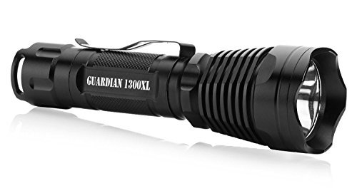 Supernova Guardian 1300XL Tactical Flashlight - Rechargeable Professional Series Ultra Bright LED Flashlight with Remote Pressure Switch and BrightStart Technology