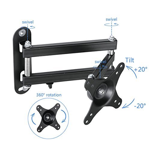 Suptek Articulating Arm TV LCD Monitor Wall Mount, Full Motion Tilt Swivel and Rotate for Most 15" 17" 19" 20" 22" 23" 24" 26" 27" LED TV Flat Panel Screen with VESA 100, 75 LCD Displays MA2720