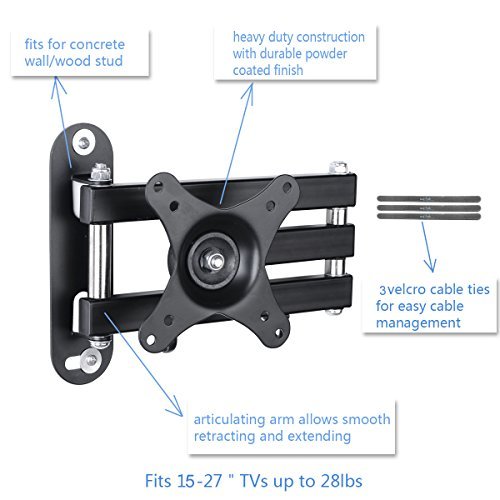 Suptek Articulating Arm TV LCD Monitor Wall Mount, Full Motion Tilt Swivel and Rotate for Most 15" 17" 19" 20" 22" 23" 24" 26" 27" LED TV Flat Panel Screen with VESA 100, 75 LCD Displays MA2720