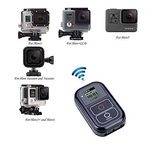 Suptig Waterproof wireless Remote Control for Gopro Hero 5/5session/4/4s/3+/3 Sports Camera Wifi Remote