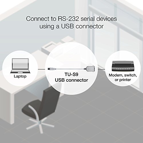 TRENDnet USB to Serial Converter, USB 1.1 to RS-232 Male (9-pin) DB9 Serial Cable, Prolific Chipset, Windows 10/8.1/8/7, Mac OS X 10.6 and Above, 24 inch length, TU-S9