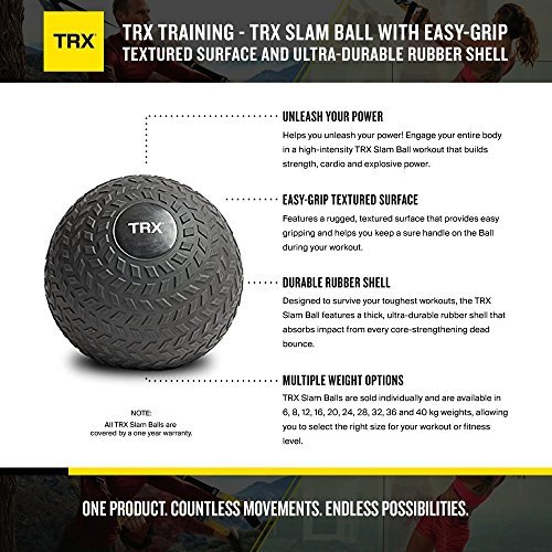 TRX Training - TRX Slam Ball with Easy-Grip Textured Surface and Ultra-Durable Rubber Shell