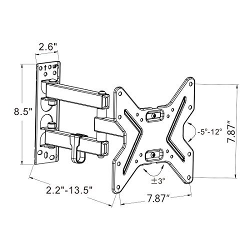 TV Wall Mount Bracket Full Motion Articulating Swivel & Tilt for most 13"-42" LED LCD Plasma Flat Screen Monitor