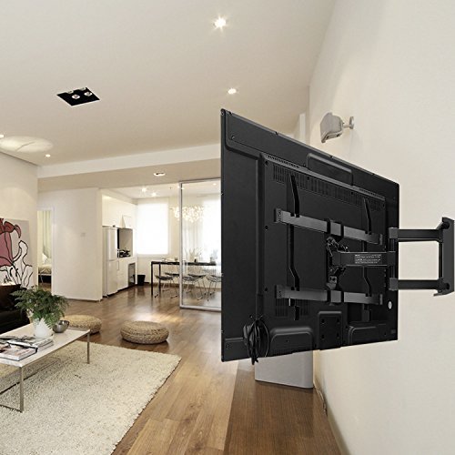 TV Wall Mount Bracket Full Motion Dual Articulating Arm for most 37-70 Inch LED, LCD, OLED, Flat Screen,Plasma TVs up to 120lbs VESA 600x400mm with Tilt, Swivel and Rotation HDMI Cable by PERLESMITH