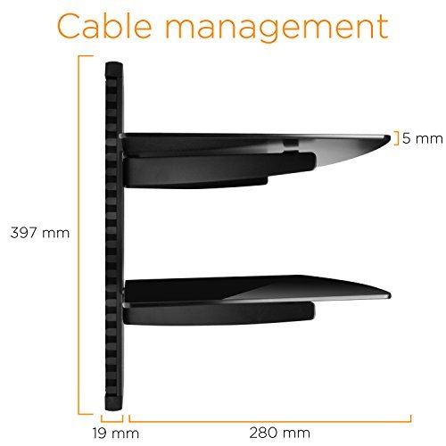 TV Wall Mount, Ematic Wall Mount Kit with 2 Shelves, Cable Organization for DVD Players, DVRs and Console Gaming Systems [ EMD212 ]