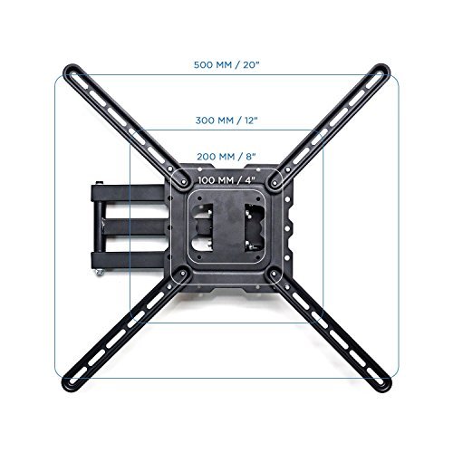 TV Wall Mount Fits Most 19"-55" LCD/LED/Flat Screens Up To 66 lbs. Full Motion Swivel Articulating Arm. Tilt, 20" Extension Arm, VESA 400x400, HDMI Cable And Bubble Level