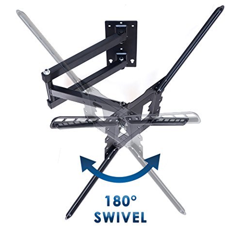 TV Wall Mount Fits Most 19"-55" LCD/LED/Flat Screens Up To 66 lbs. Full Motion Swivel Articulating Arm. Tilt, 20" Extension Arm, VESA 400x400, HDMI Cable And Bubble Level