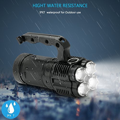 Tactical Flashlight, LIUMY 2960 Lumen Ultra Bright LED Flashlight, IPX7 Water Resistant XML Flashlight, Handheld Spotlight with 5 Mode / 450 Meters for Outdoors (Camping,Hiking, Cycling Use)