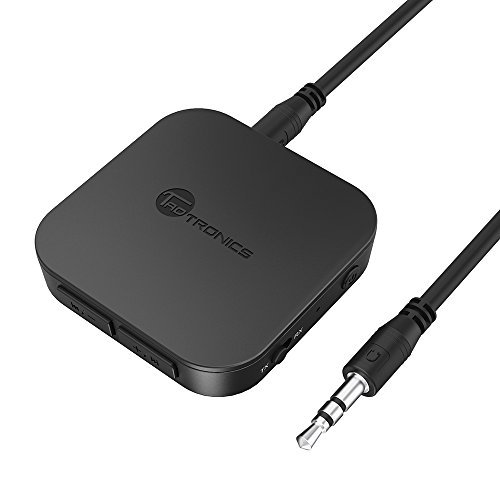 TaoTronics Bluetooth 4.1 Transmitter / Receiver, Wireless 3.5mm Audio Adapter (aptX Low Latency, Pair 2 At Once, For TV / Car Sound System, Volume Control)