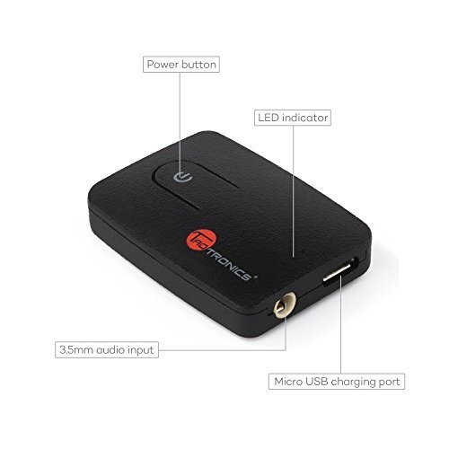 TaoTronics Bluetooth Transmitter, Wireless Transmitter for TV with 3.5mm Adapter & USB Dongle (TV Ears, High-Fidelity Stereo, Charging while Playing for TV & iPod)