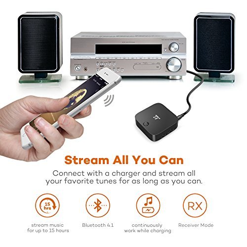 TaoTronics Bluetooth Transmitter and Receiver, Digital Optical TOSLINK and 3.5mm Wireless Audio Adapter for TV / Home Stereo System - aptX Low Latency